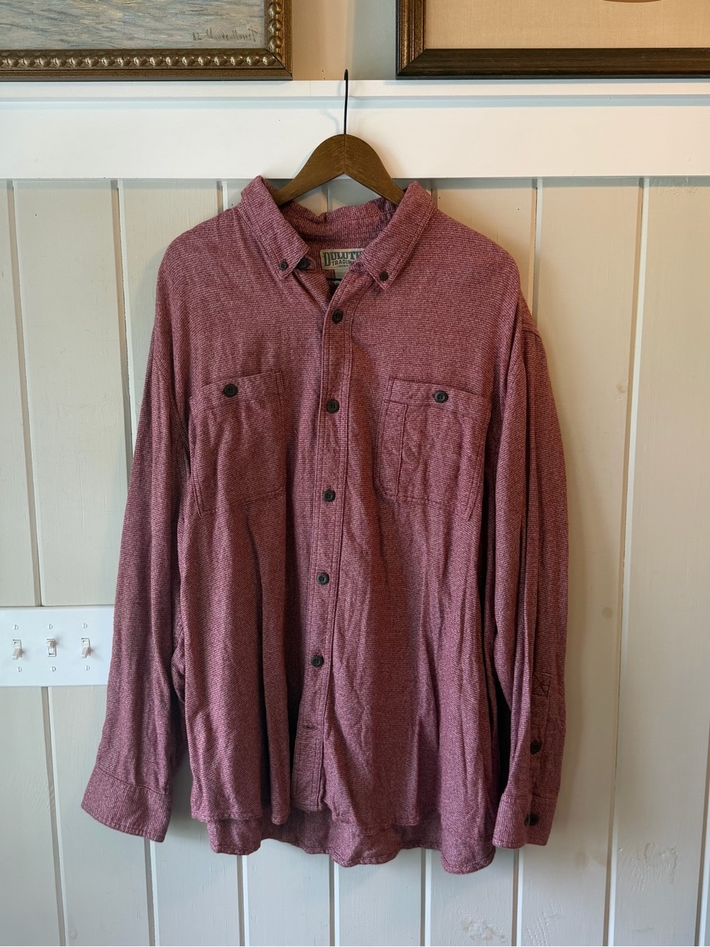 Duluth Trading Co Dark Red Collared 100% Cotton, Button-Up Shirt, Size XXL